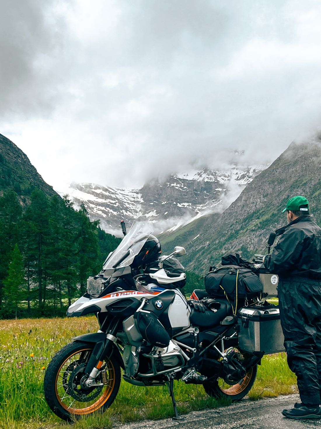 Stefan Pavlović, Mansio X founder, with his motorcycle on a mountain road
